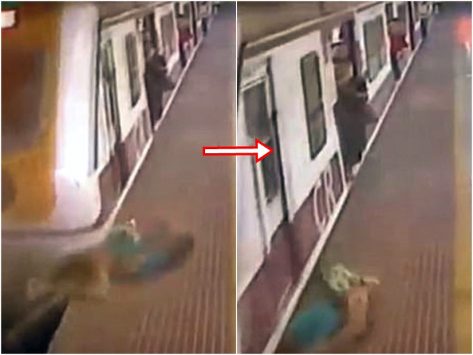 印度一名女子日前在火車站候車時人有三急，跳下路軌小便，不料被進站的列車撞個正著。(網圖)
