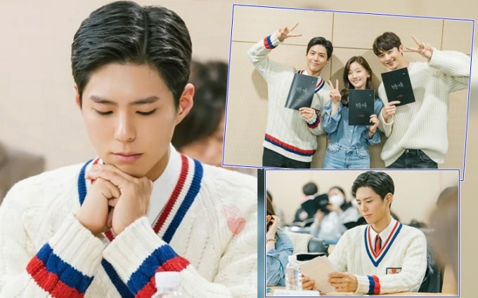 tvN 公開全新月火劇《青春記錄》的台詞排練照與現場影片，主演的朴寶劍、朴素丹及邊佑錫等出席。