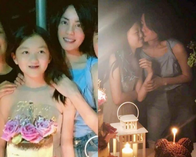 王菲吻贺李嫣12岁生日。