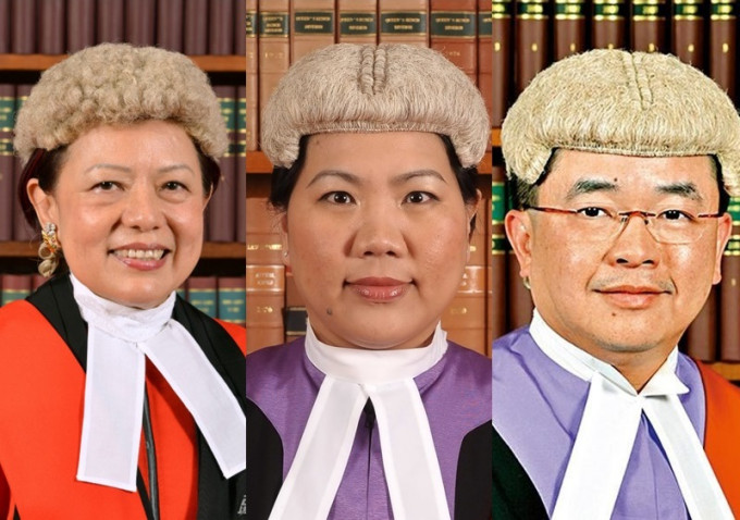 3名国安法指定法官杜丽冰、彭宝琴及陈嘉信。资料图片