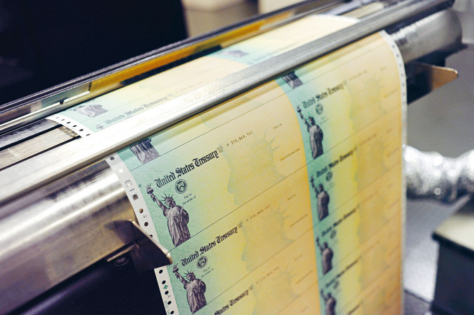 美国财政部印制的支票。