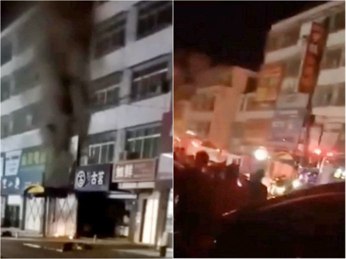 廣東普寧市有民居起火。網圖