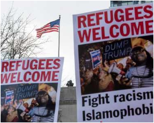特朗普的入境新政在美國引發多場抗議。AP