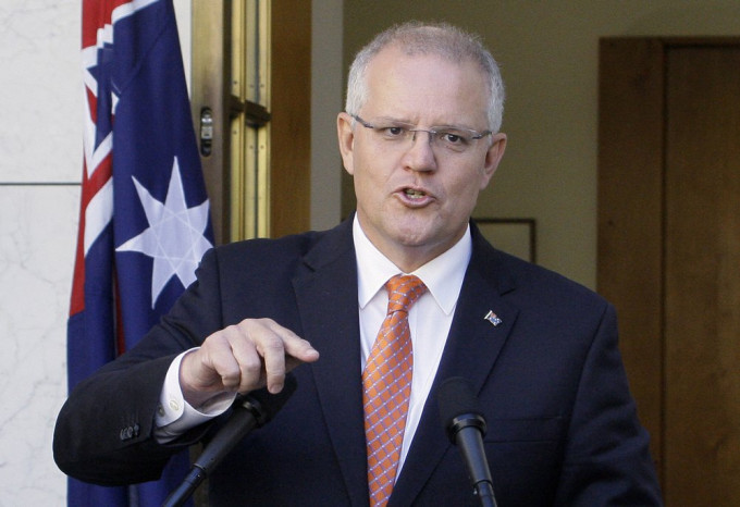 澳洲总理莫里森表示已将决定知会香港当局。AP资料图片