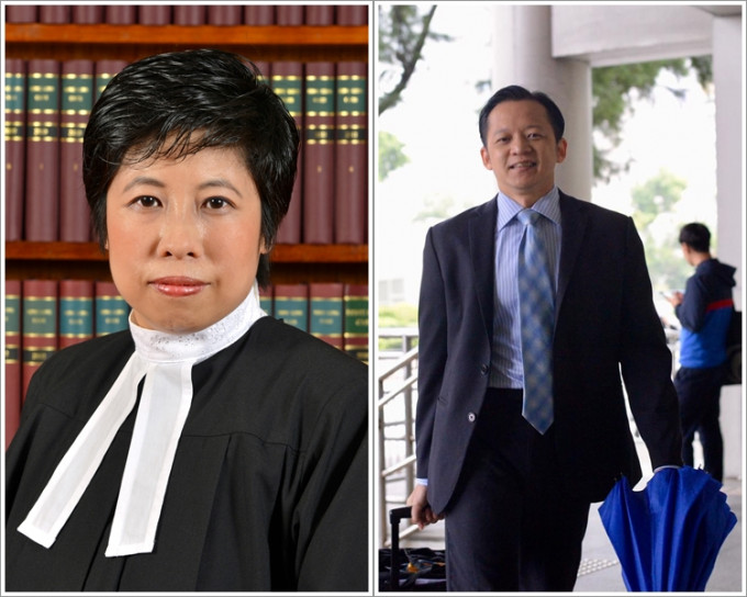 裁判官何丽明(左)；辩方律师侯振辉(右)。 资料图片