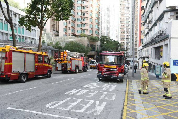 消防员到场协助将火救熄。 杨伟亨摄