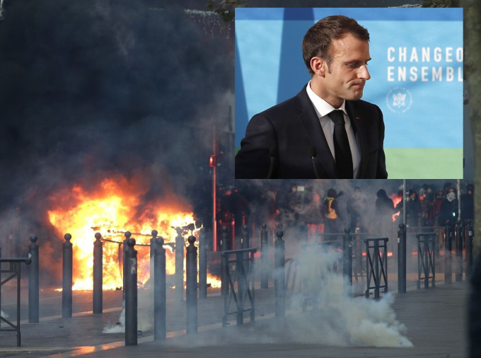 法國連續4個周末爆發黃背心示威運動造成嚴重破壞後，馬克龍將發表全國演說。AP