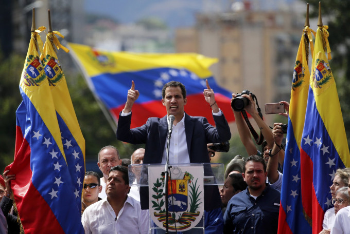 委內瑞拉反對黨領袖瓜伊多目前身處法國駐加拉加斯大使館。AP資料圖片