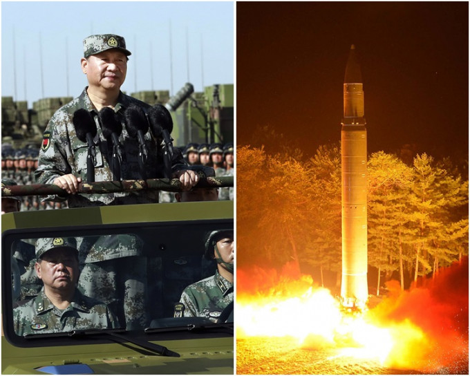 白皮书指北韩(右)的威胁已进入一个「新阶段」，而中国则不断增强军力(左)。