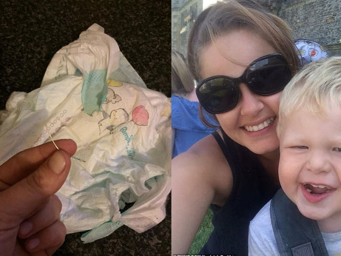 一名英國母親日前幫兩歲的兒子換尿布時，發現尿布藏了一枝針。（網圖）