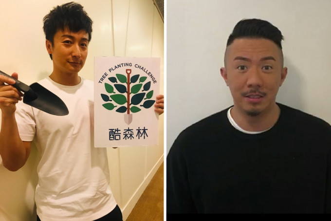 張繼聰、方力申為香港地球之友於本月28日舉行之「酷森林」拍攝宣傳片。