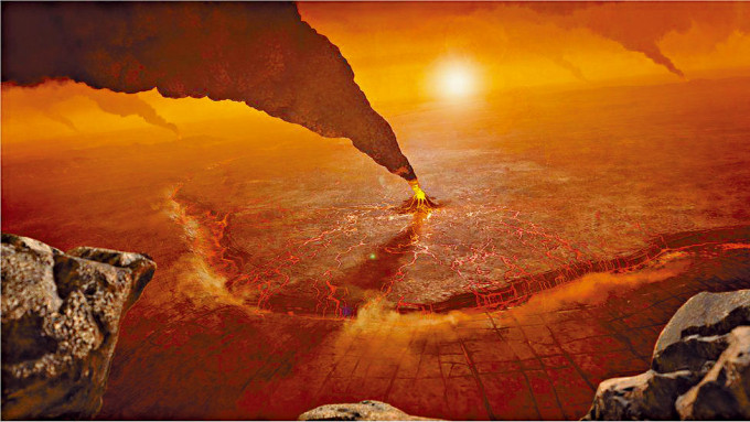 ■金星可能存在火山活动的绘图。