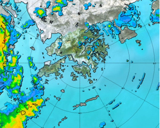 未来一两小时香港广泛地区可能受大雨影响(09:40)。天文台图片