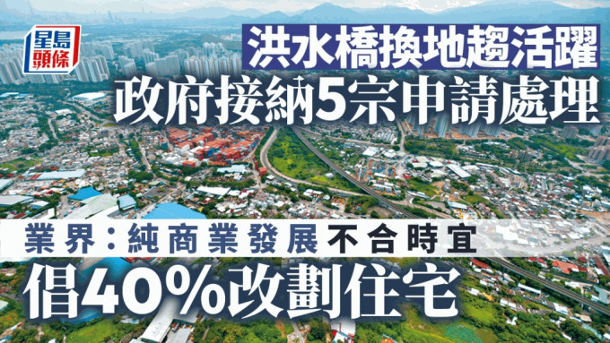 洪水桥换地趋活跃 政府接纳5宗申请处理 业界：纯商业发展不合时宜