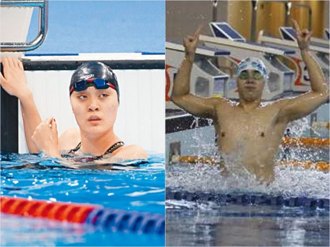 陳睿琳(左)和鄧韋樂(右)200米自由泳初賽均未能晉級。