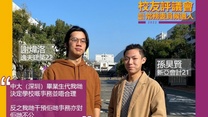 谢炜洛和孙昊贤入禀申请司法覆核，要求推翻DQ他们参选中大校友评议会常委的决定。