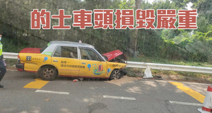 大老山隧道早上发生交通事故。（Facebook「香港突发事故报料区」图片）