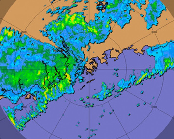 未来一两小时本港将受雷雨影响(1547)。天文台图片