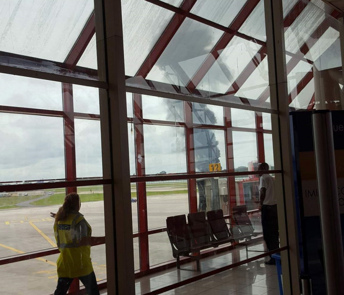 古巴一架客机起飞不久后坠毁。网上图片