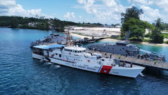 美國海岸防衛隊巡邏船日前未獲許可停泊所羅門群島。網圖
