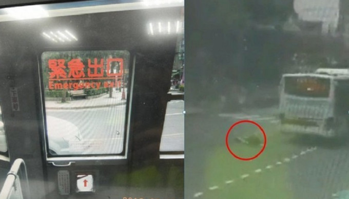 台灣17歲少年被巴士甩出馬路。網上圖片