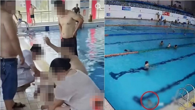 湖南一名男童在泳池遇溺却未被即时发现，结果不幸身亡。网上图片