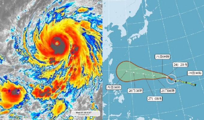 「玉兔」今早已增強為超強颱風，逐漸靠近台灣。