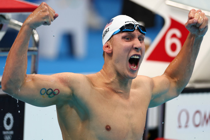美國的卡利斯奪男子400米個人混合泳金牌。Reuters