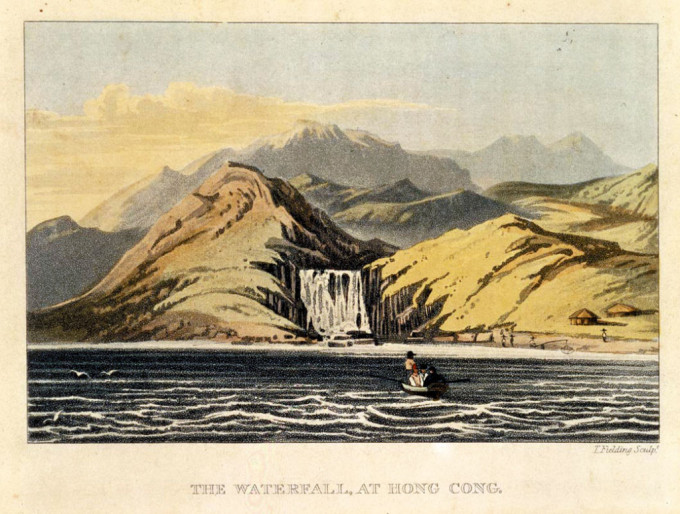 一八一六年油畫《香港仔附近的瀑布》中描繪的薄扶林瀑布灣。清嘉慶《新安縣志》選出了新安八景，其中「鰲洋甘瀑」所指的正是瀑布灣的瀑布。