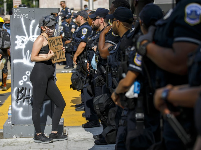 美国近期连串反种族歧视示威活动。AP