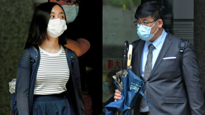 其中两名被告陈朗婷(左)及黄健进(右)。资料图片