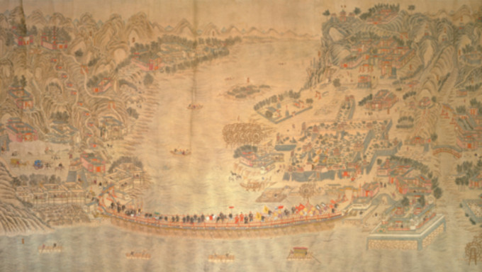 《黄河兰州浮桥图》为清朝同治年间的画作，被文资法指定为「重要古物」。