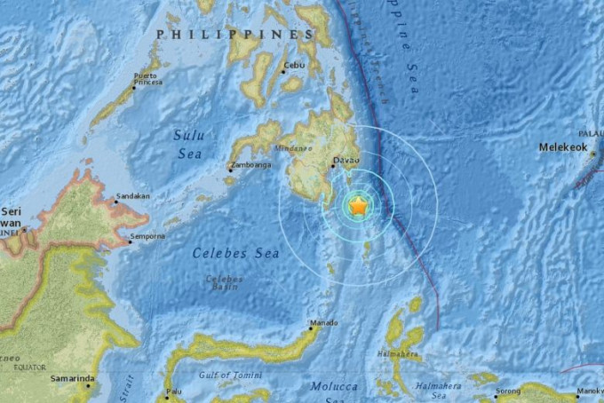 菲律賓棉蘭老島南部今早發生黎克特制5.8級地震。