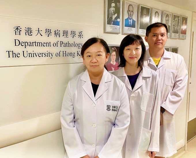 港大病理学系副教授任蕙苹(左)及其研究团队。