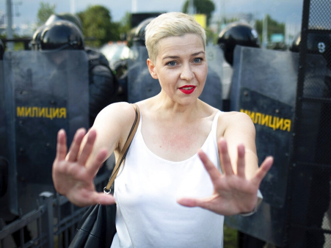 白俄罗斯反对派女领袖科列斯尼科娃神秘失踪，盛传她在首都明斯克市中心街头被一批蒙面大汉强行掳走。AP图片