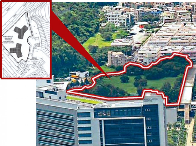 东涌裕泰苑位于北大屿山医院对面(红线内为屋苑范围)。