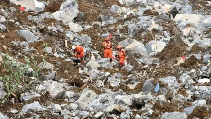 貴州織金發生山泥傾瀉，6人遇難。 央視截圖