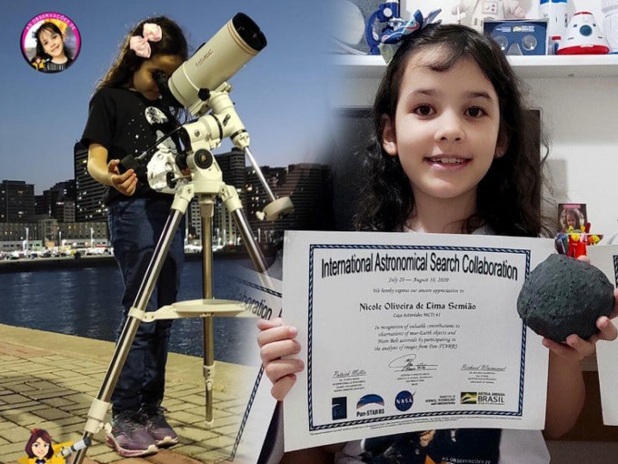 這名巴西女童有望成為年紀最輕的小行星發現者。 （nicolinha2012 IG相片）