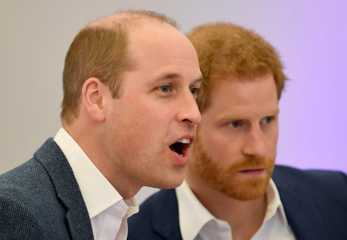 英國威廉王子（左）與哈里王子（右）一直傳出不和。網上圖片