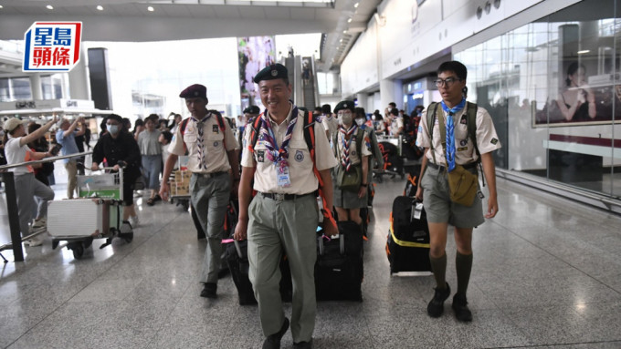 民青局表示知悉世界童军大露营的香港代表团陆续返抵。陈极彰摄