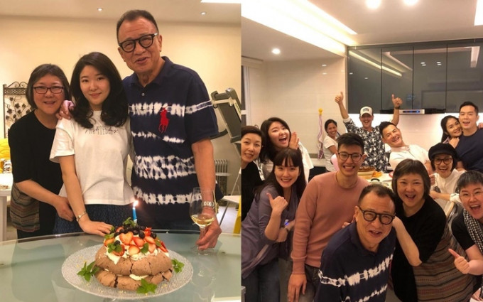 许绍雄获女儿送上自制蛋糕及惊喜生日派对。