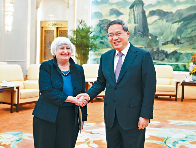 總理李強在北京會見到訪的美國財政部長耶倫。
