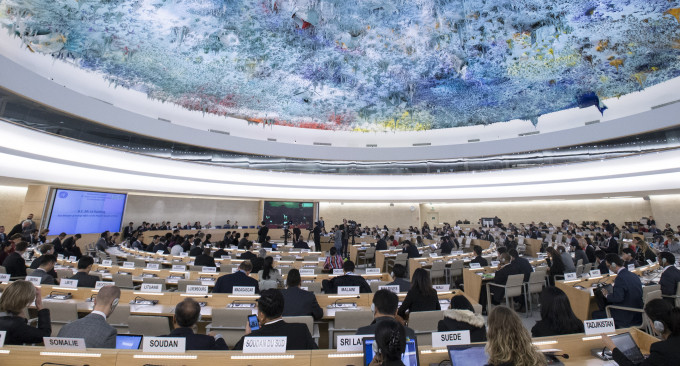 聯合國理事會會議通過中國人權報告。新華社圖片