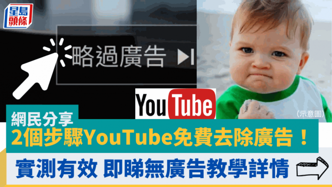 简单步骤实测有效 YouTube免费去除广告！网民分享神奇秘技 即睇无广告教学详情