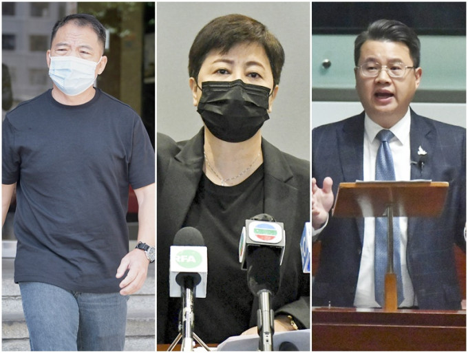 胡志偉、黃碧雲、尹兆堅今早被捕（左起）。資料圖片