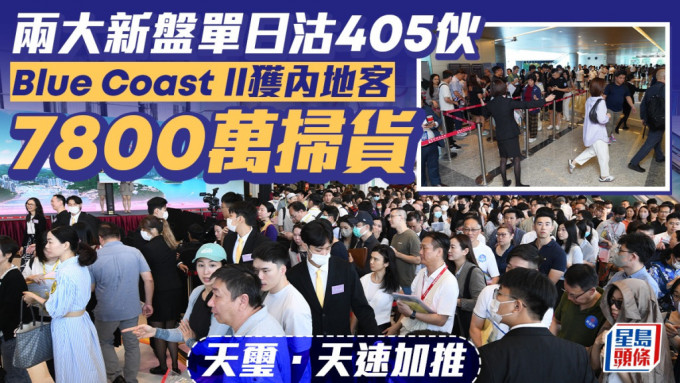 两大新盘单日沽405伙 Blue Coast II获内地客7800万扫货 天玺．天速加推