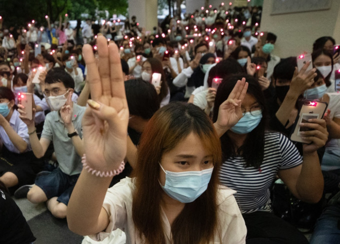 泰國學生大型示威。AP圖片