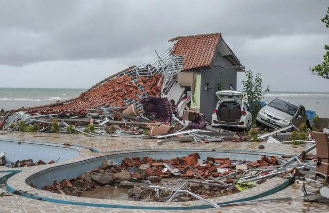 印尼灾区受损严重。AP图片