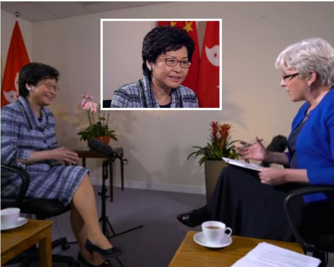 林鄭月娥接受英國廣播公司(BBC)專訪。