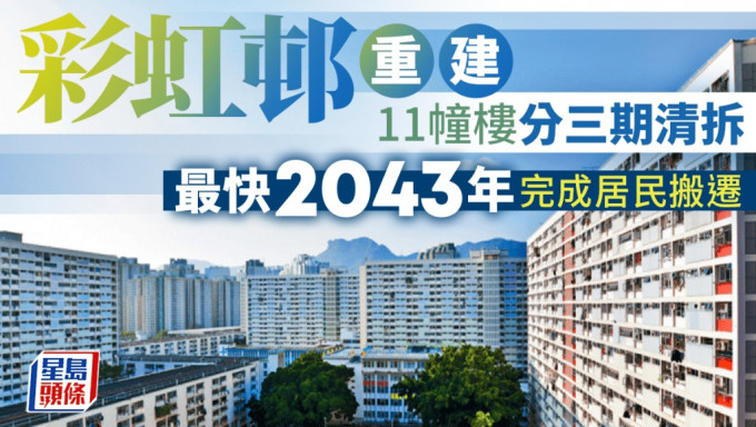 彩虹邨重建｜政府将谘询区会 分三期清拆11幢楼 最快2043年完成彩虹邨居民搬迁